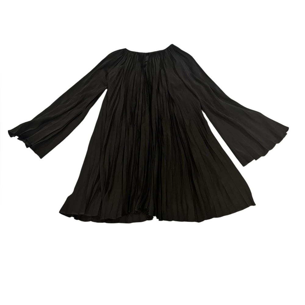 Alice + Olivia Scoop Silk Black Pleated Wedding Guest Cocktail Party Dress S - Picture 4 of 13